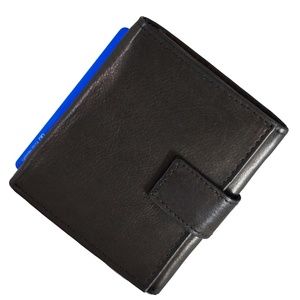 Trifold Mens Wallet Credit Card ID Holder Black
